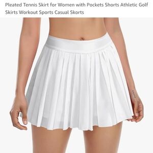 White pleated tennis skirt